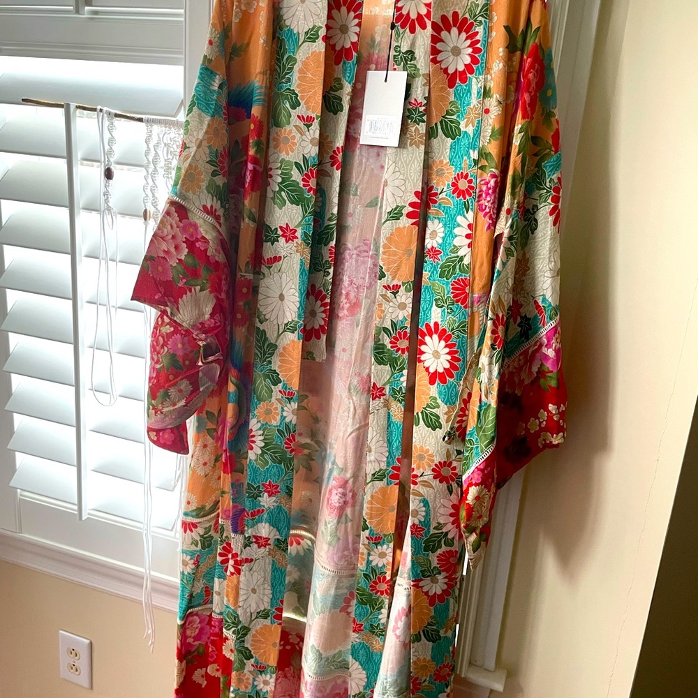Spell designs Delilah patchwork maxi kimono ruby One Size brand new with tags - Picture 6 of 13